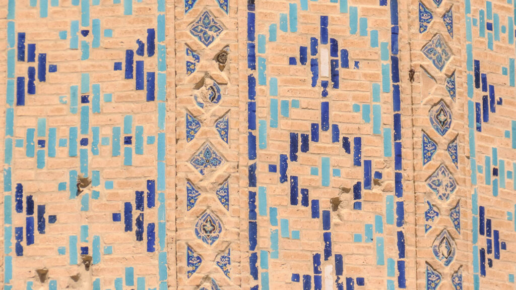 Details of the walls of the Ak Saray Palace of Shahrisabz